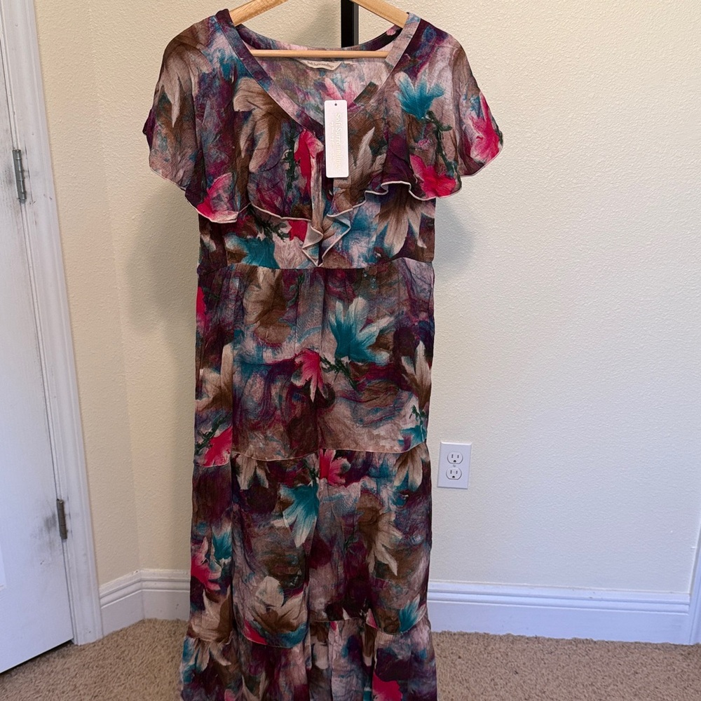 Soft Surroundings 🌸Floral Multicolor Maxi Dress